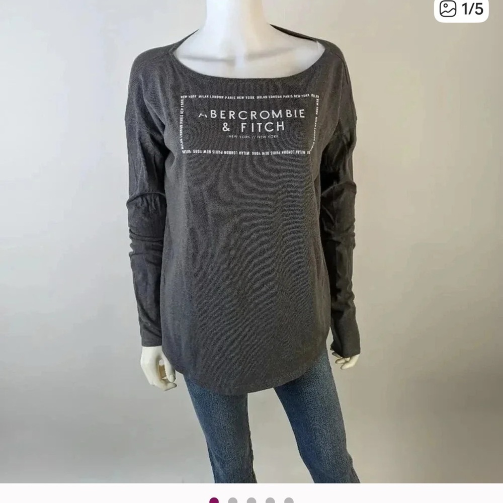 Abercrombie & Fitch Charcoal Long Sleeve Top